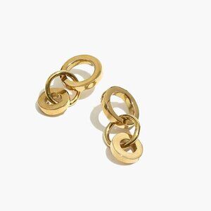 Madewell To The Market Link Earrings Gold Brass NWT